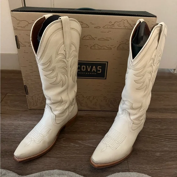 Tecovas Women's Cream Heeled Boots - Picture 2 of 3
